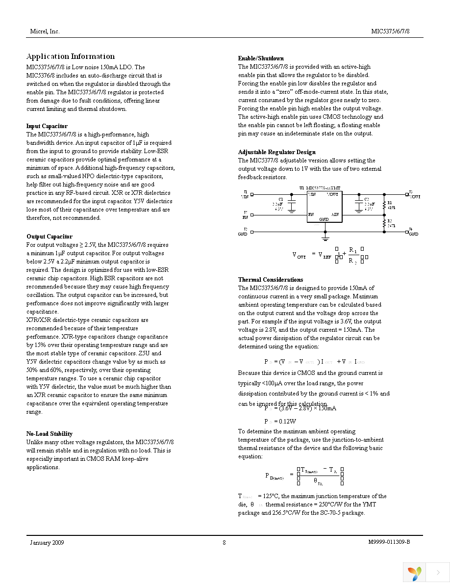 MIC5377YC5 TR Page 8